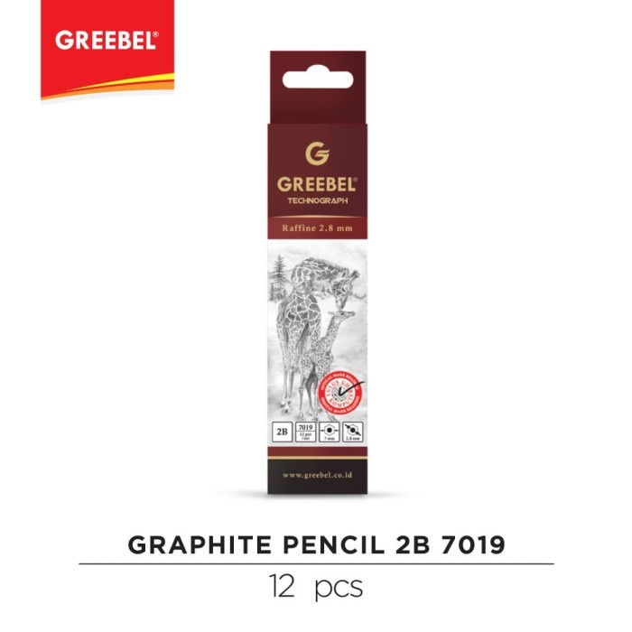 

CODES0X-23 GREEBEL 7019 TECHNOGRAPH RAFFINE 2.8 GRAPHITE PENCIL 2B (12 PCS/SET)
