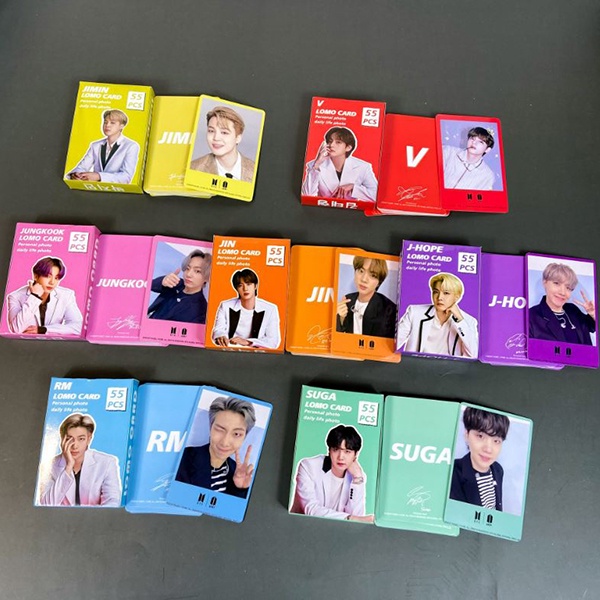 lomo card BTS 55 pcs photocard PC v jimin jin rm suga jhope jungkook 55 pcs print 2 sisi bolak balik agk026(2f1,2g1&amp;3f3)