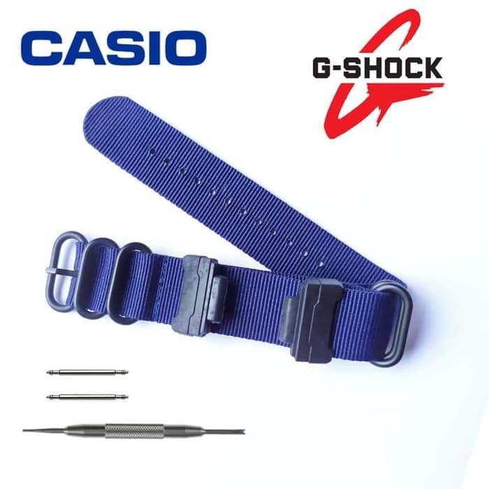 Tali jam tangan Casio G Shock Kanvas nylon Zulu strap Adapter - Biru Navy