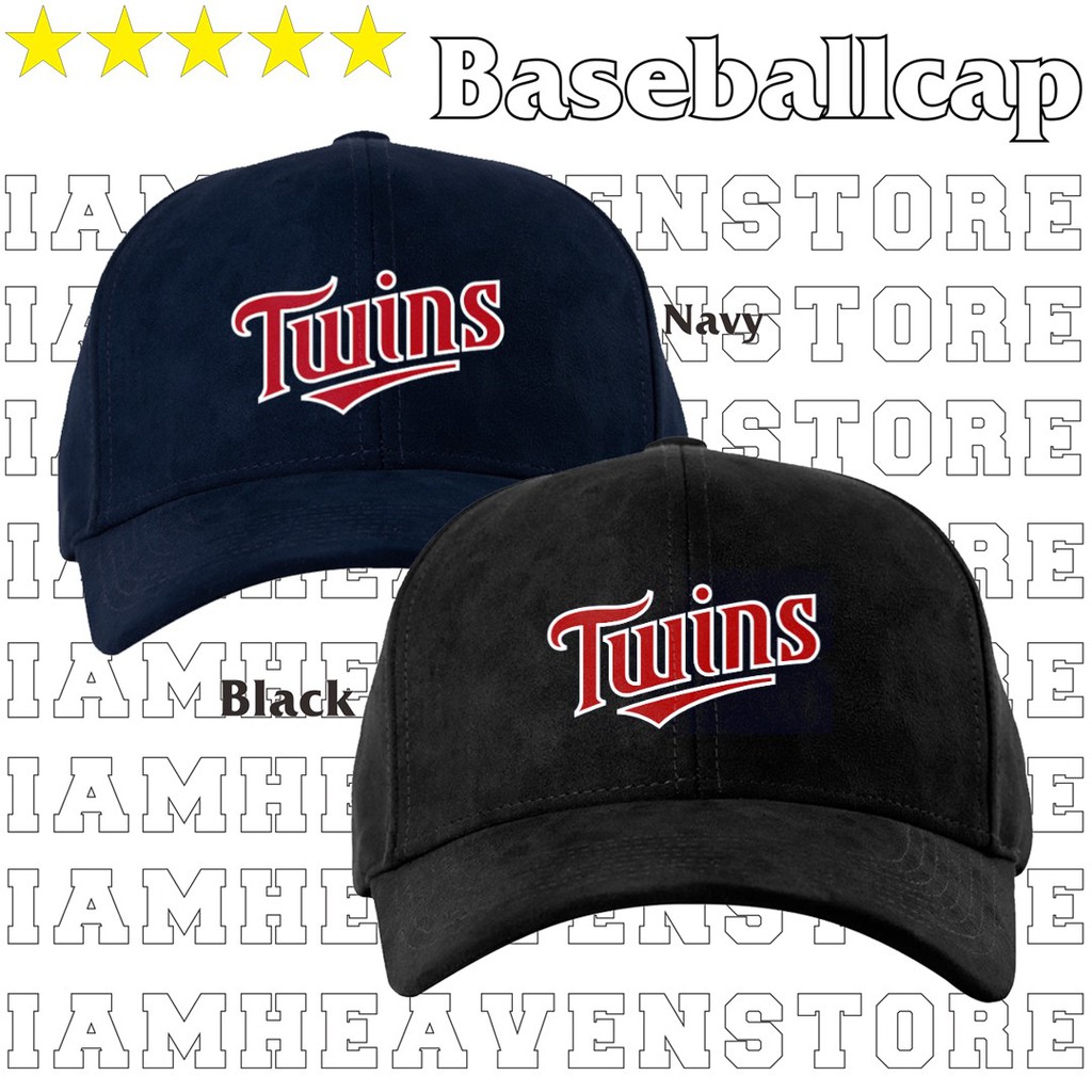 Topi Gaya Korea MLB Twins Topi Baseball Baseballcap Initial Huruf Teks Timbul All Size