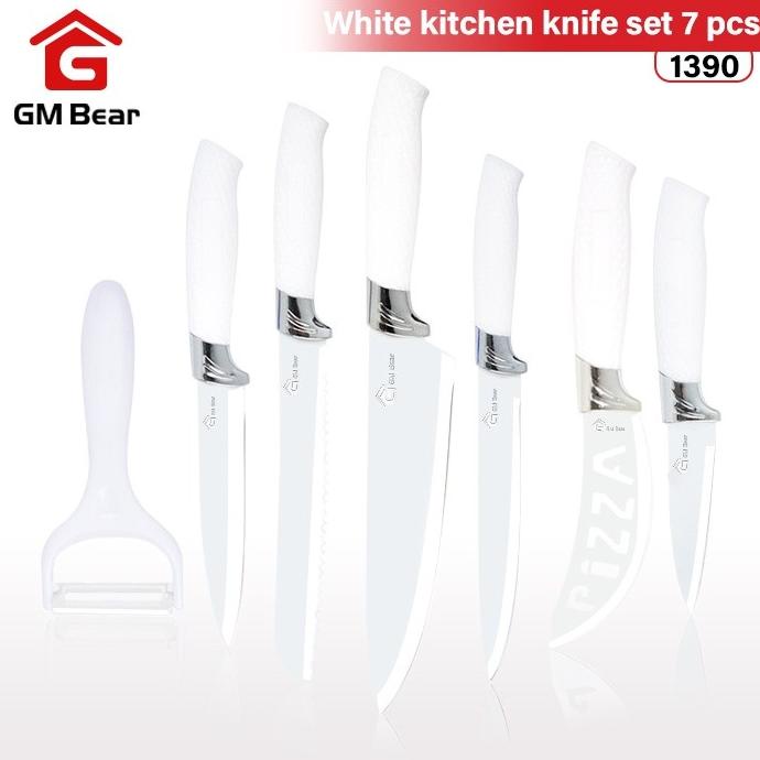 

Gm Bear Pisau Dapur Set Isi 7Pcs 1390 - Kitchen Knife Set White Omasfikproject24