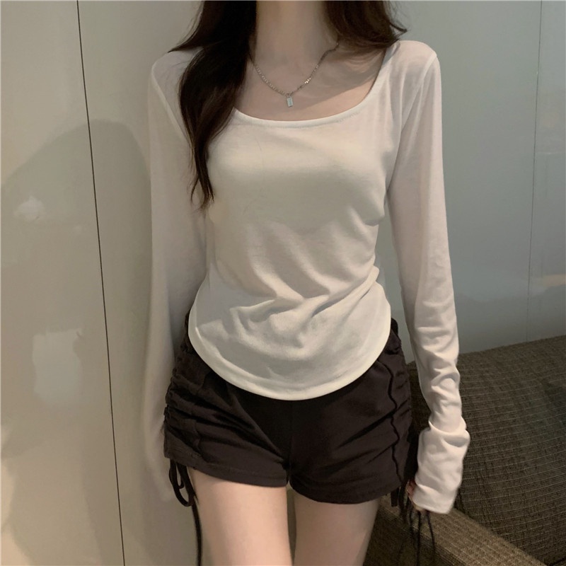 RSB BJ256 Baju Wanita Fasion Lengan Panjang Kaos Polos Wanita Korea Spandek long Sleeve