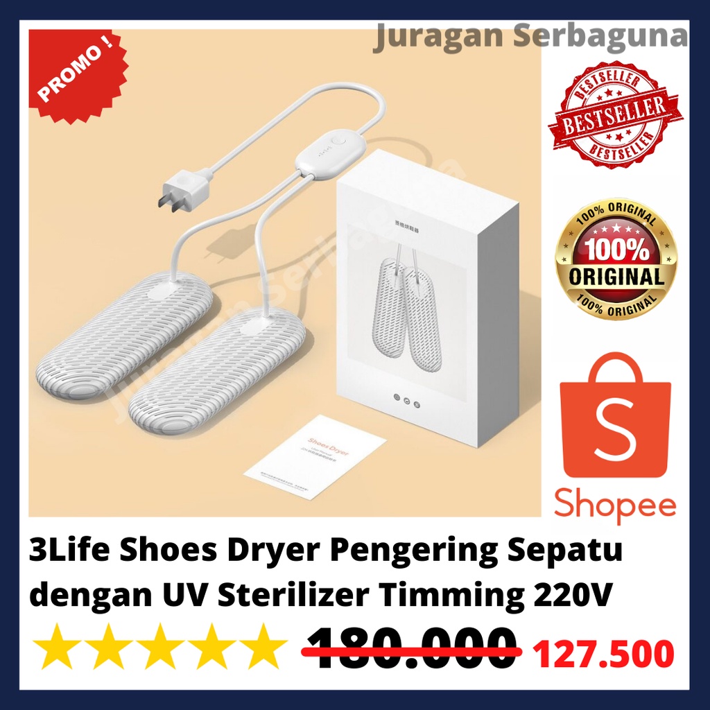 3Life Shoes Dryer Pengering Sepatu dengan UV Sterilizer Timming 220V