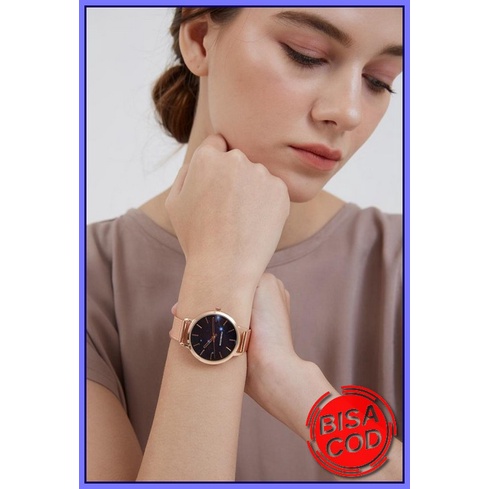 Jam Tangan Cewek Murah Lucu Terbaru Tahan Air Wanita  Remaja Kotak Korean Style Berrybenka - Jam Tan