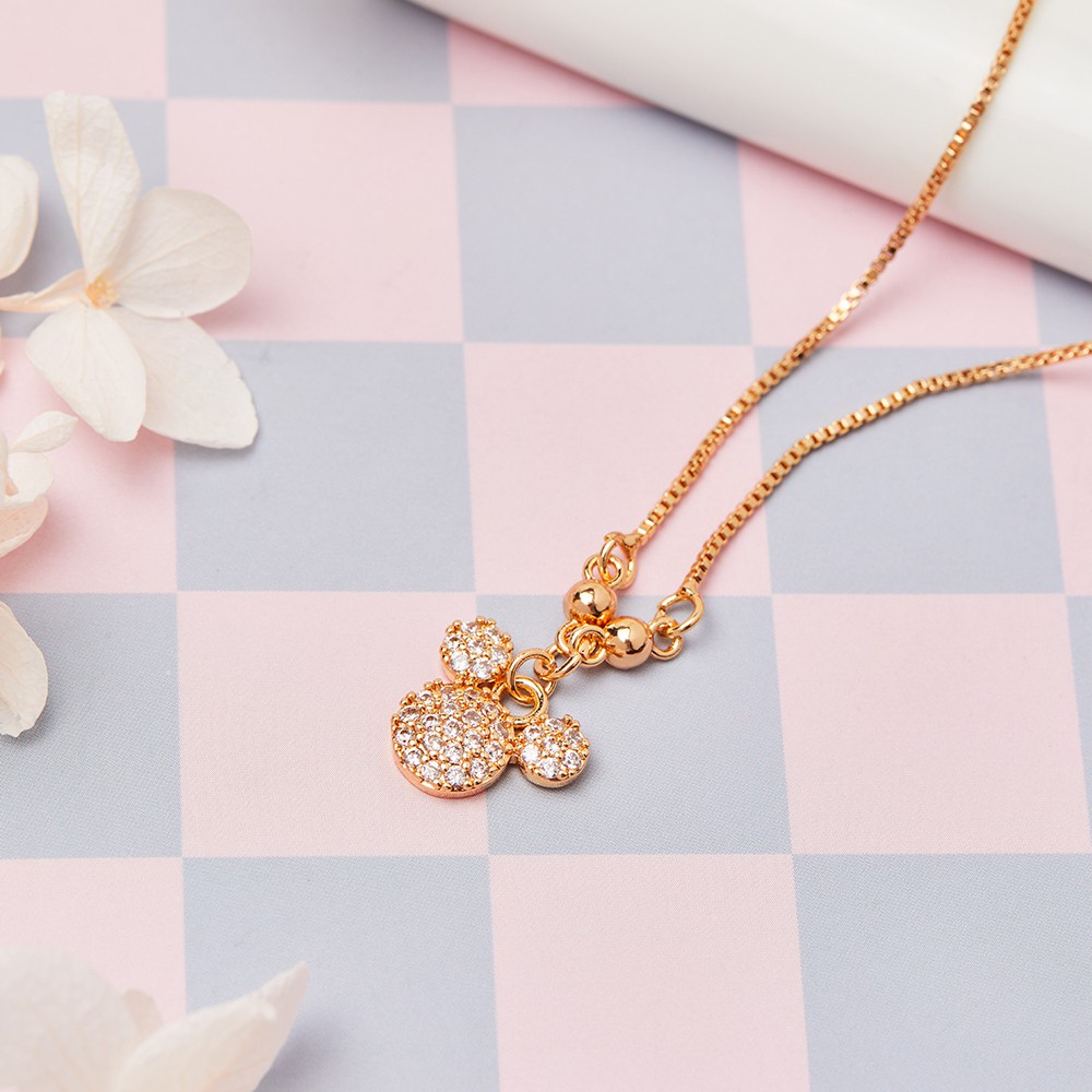 ♥✅COD✨Kalung Anak Titanium  Imut Mikey Liontin Berlian lapis Emas Korea Rantai Murah D648-2