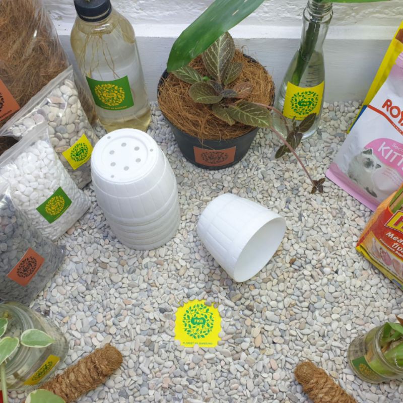 Grosir POT Bunga Tanaman Putih Plastik Gentong 10 Tebal Lovenia 12