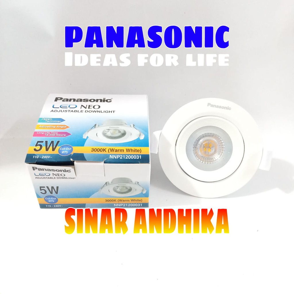 LAMPU LED ADJUSTABLE DOWNLIGHT PANASONIC 5 WATT NNP 21220/NNP 21200