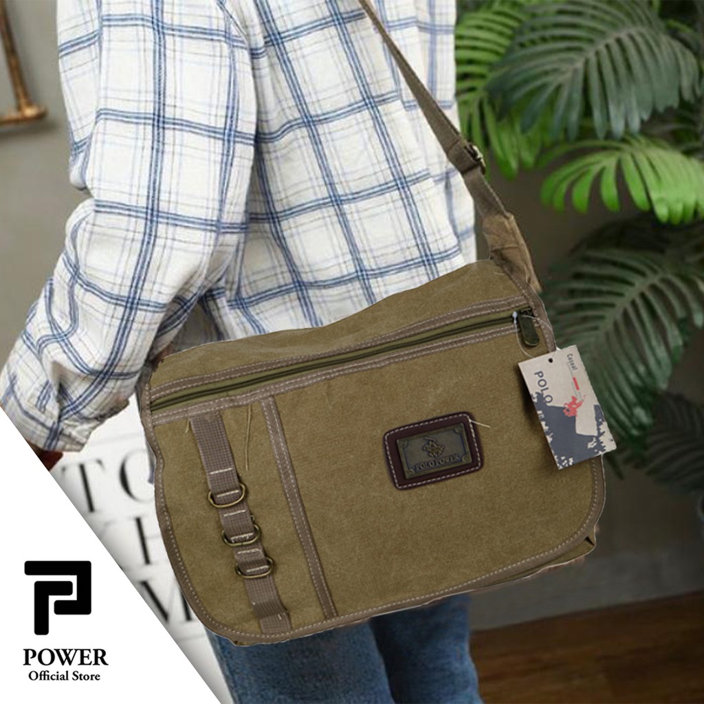 Tas Selempang Kanvas Polo Power Shoulder bag Canvas Import Tas Slempang Kanvas Pria Import #1021