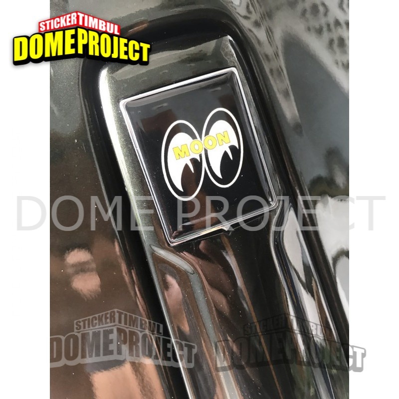 [PROMO BUY 3 GET 1] MOONEYES HITAM EMBLEM VESPA PIAGGIO STIKER RESIN LENTUR STIKER BODY MOTOR AKSESORIES VESPA