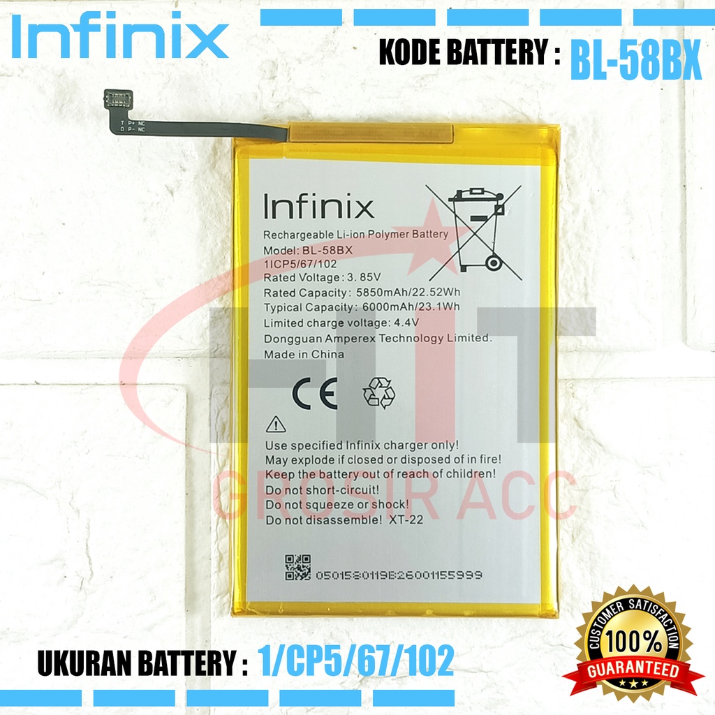 Baterai Ori Infinix Hot 9Play X680, Smart 4+, Hot 10Play X688, BL-58BX