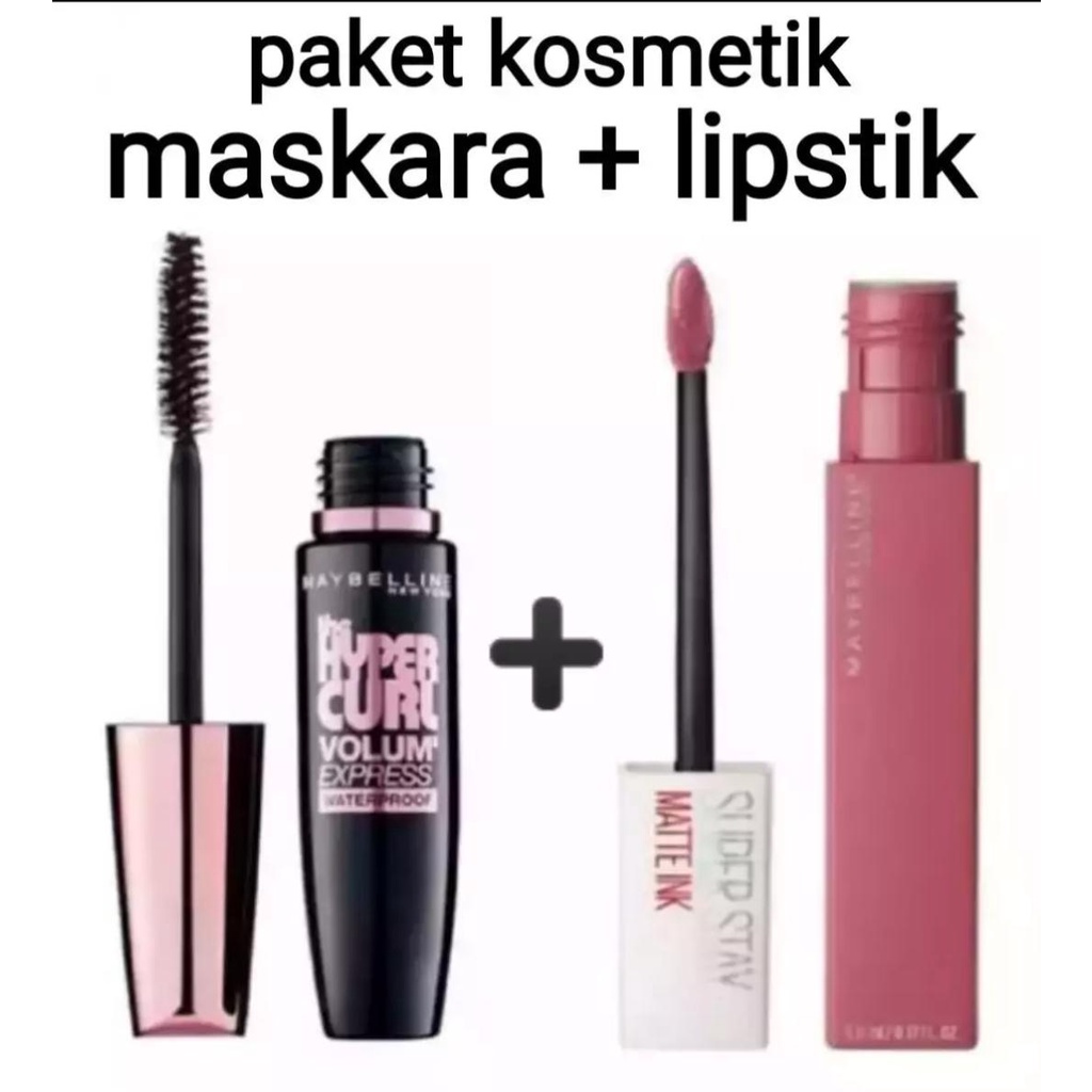 Paket Hemat 2 in 1 MYB- Mascara Hypercurl+ Lipcream Matteink