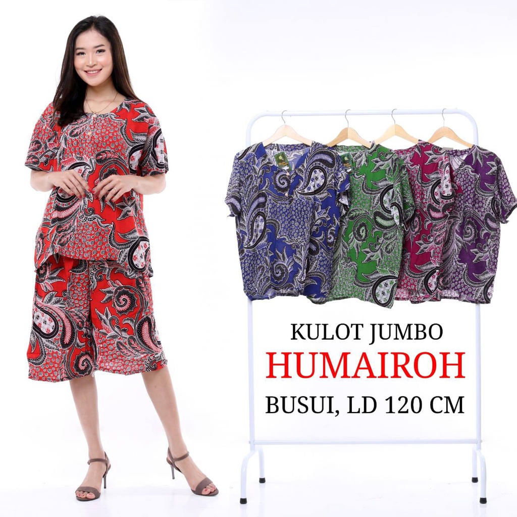 Setelan Kulot Jumbo Pendek Bahan Rayon Wanita Kekinian Terbaru