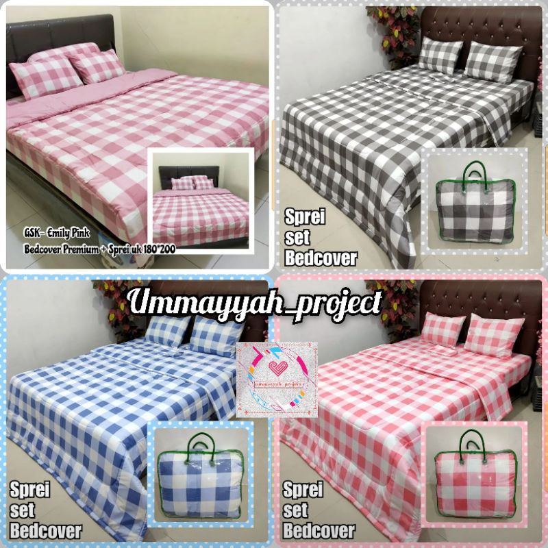 Jual BEDCOVER SET KOTAK KOTAK EMILY KOREAN AESTHETIC 180X200 | Shopee ...