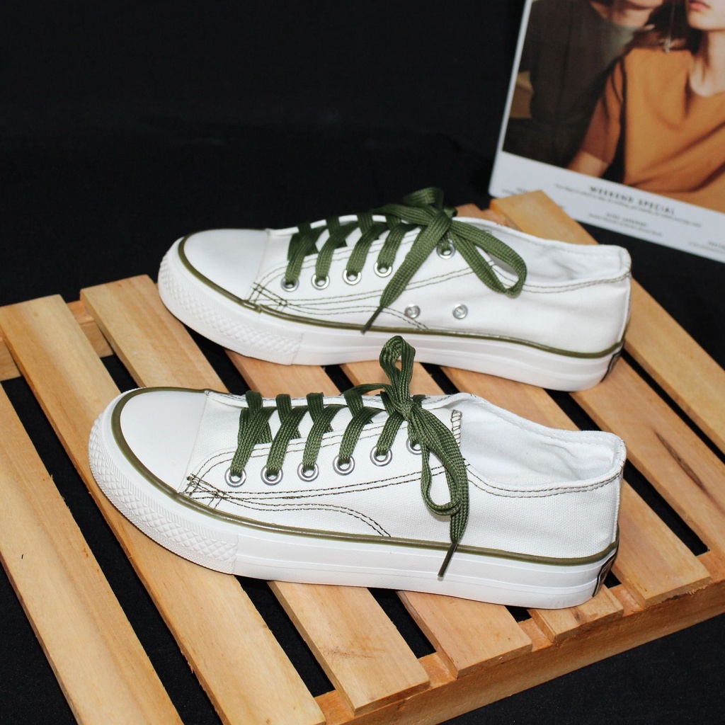 Free Box Sneakers Wanita NS7104 Sepatu Wanita Import Fashion-GREEN