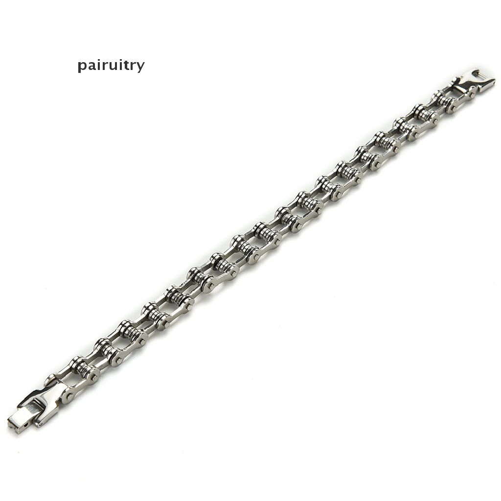 Prt Gelang Tangan Rantai Motor / Sepeda Bahan Stainless Steel 8.5 &quot;Gaya Punk Untuk Pria PRT