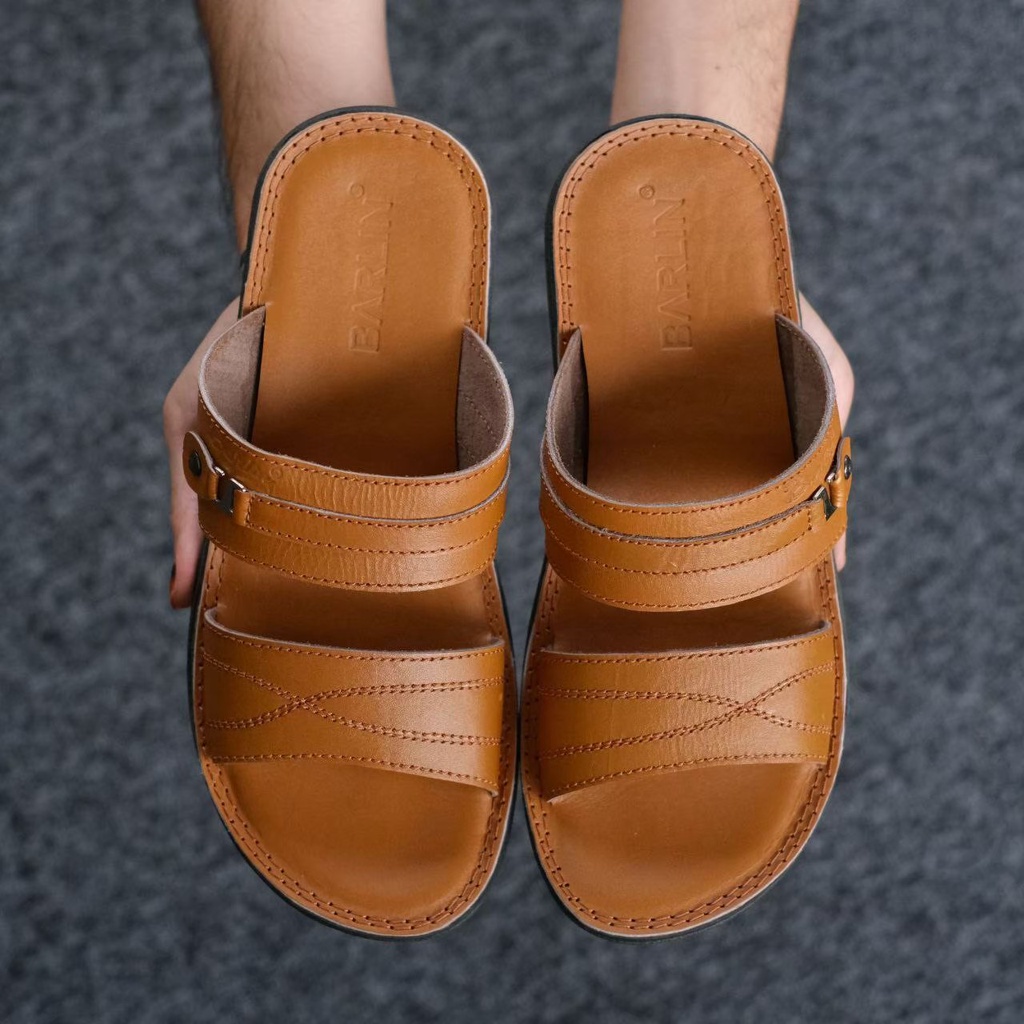 SANDAL SLIDE PRIA DEWASA SANTAI PRIA MINING BARLIN SLOP KULIT ASLI ORIGINAL CASUAL 100% PRIA KERJA KANTOR NYAMAN || SANDAL SLOP PRIA INDIAN TERBARU LEBARAN 2022