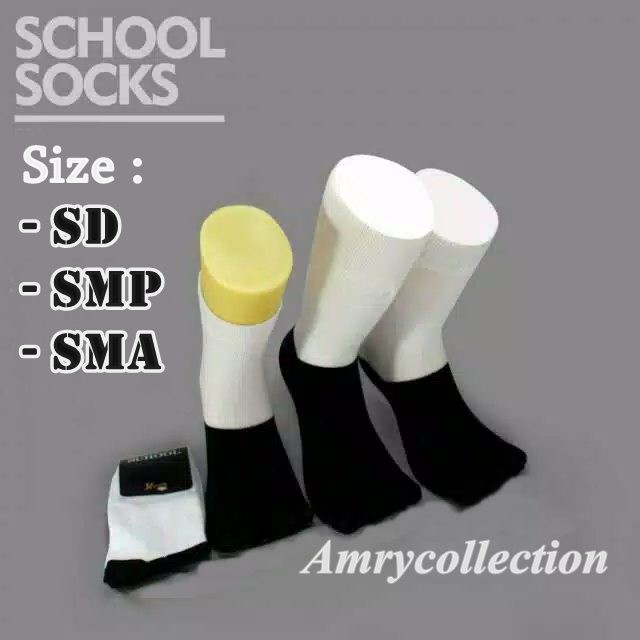 Kaos kaki SD SMP SMA Kaos kaki sekolah Hitam Putih