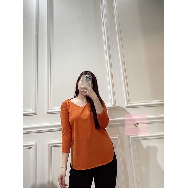 VNECK SLIT TANGAN 7PER8/KAOS SPLIT TANGAN 7PER8