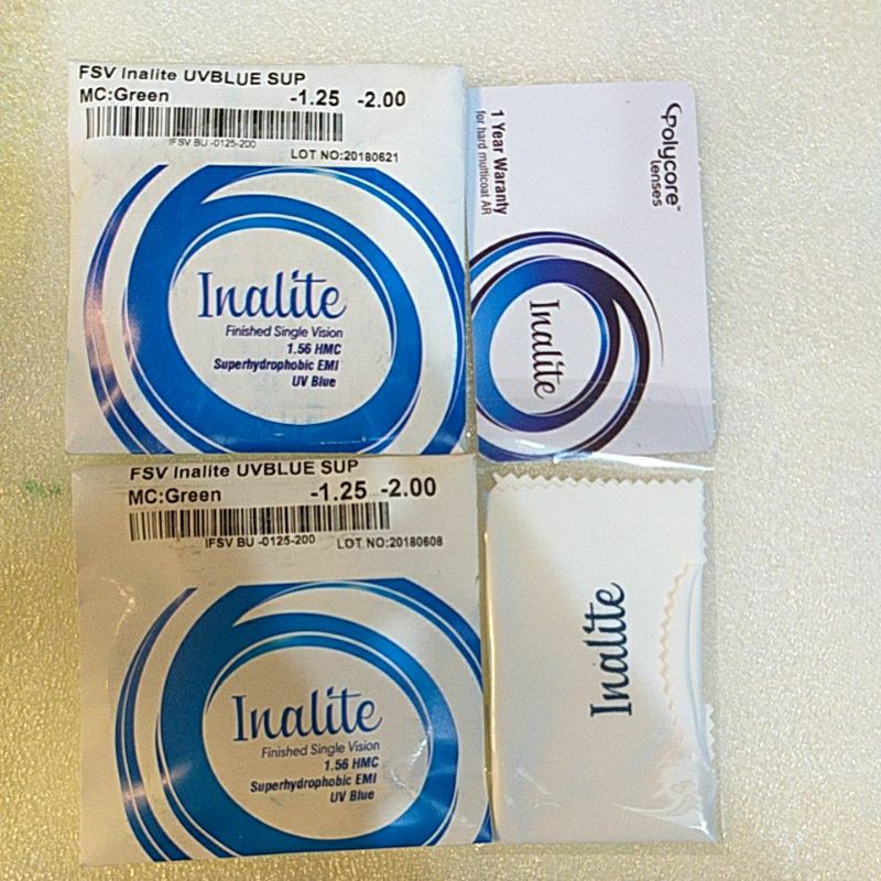 LENSA KACAMATA FSV POLYCORE INALITE 1.56 UV BLUE  ANTIRADIASI MIN CYL PLUS