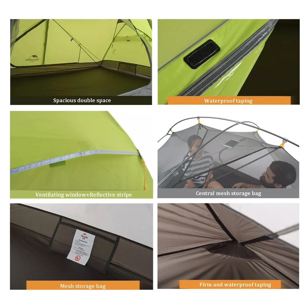 NATUREHIKE Mongar 3-Season Camping Tent 2 Persons - NH17T007-M - Tenda Camping Outdoor Max. 2 Orang