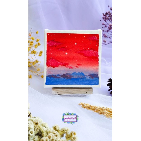 Lukisan Kanvas Mini Kado Aesthetic Canvas Mini Painting