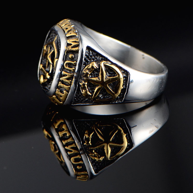 Cincin Desain Seragam Militer US marines Gaya retro Untuk Pria