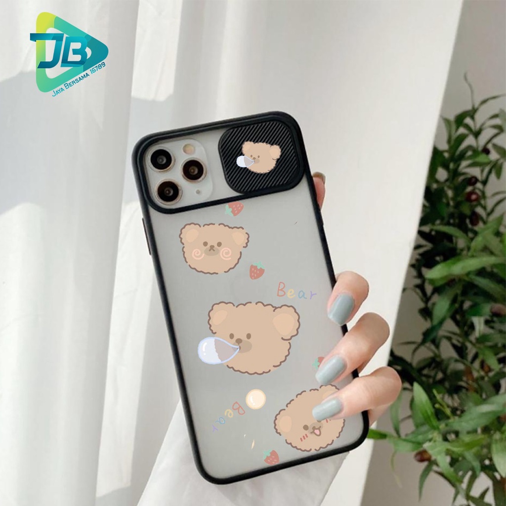 SOFTCASE SLIDE KAMERA BEAR OPPO VIVO SAMSUNG XIAOMI REALME IPHONE ALL TYPE JB4950