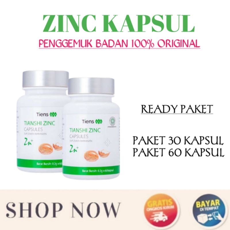 PENGGEMUK BADAN ZINC TIENS MENAMBAH BERAT BADAN