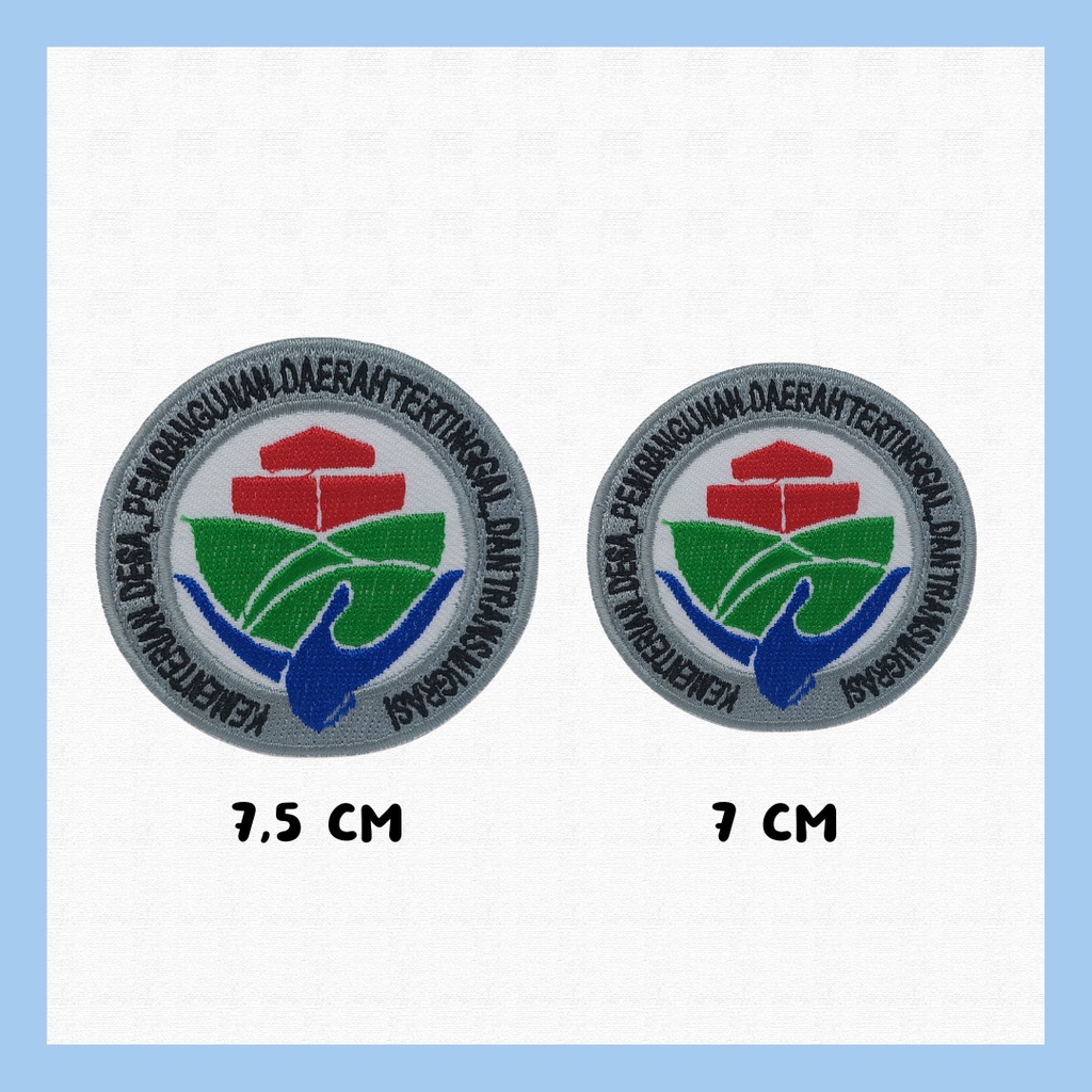 Bordir Logo Kemendes Kementerian Desa Pembangunan Daerah Tertinggal dan Transmigrasi