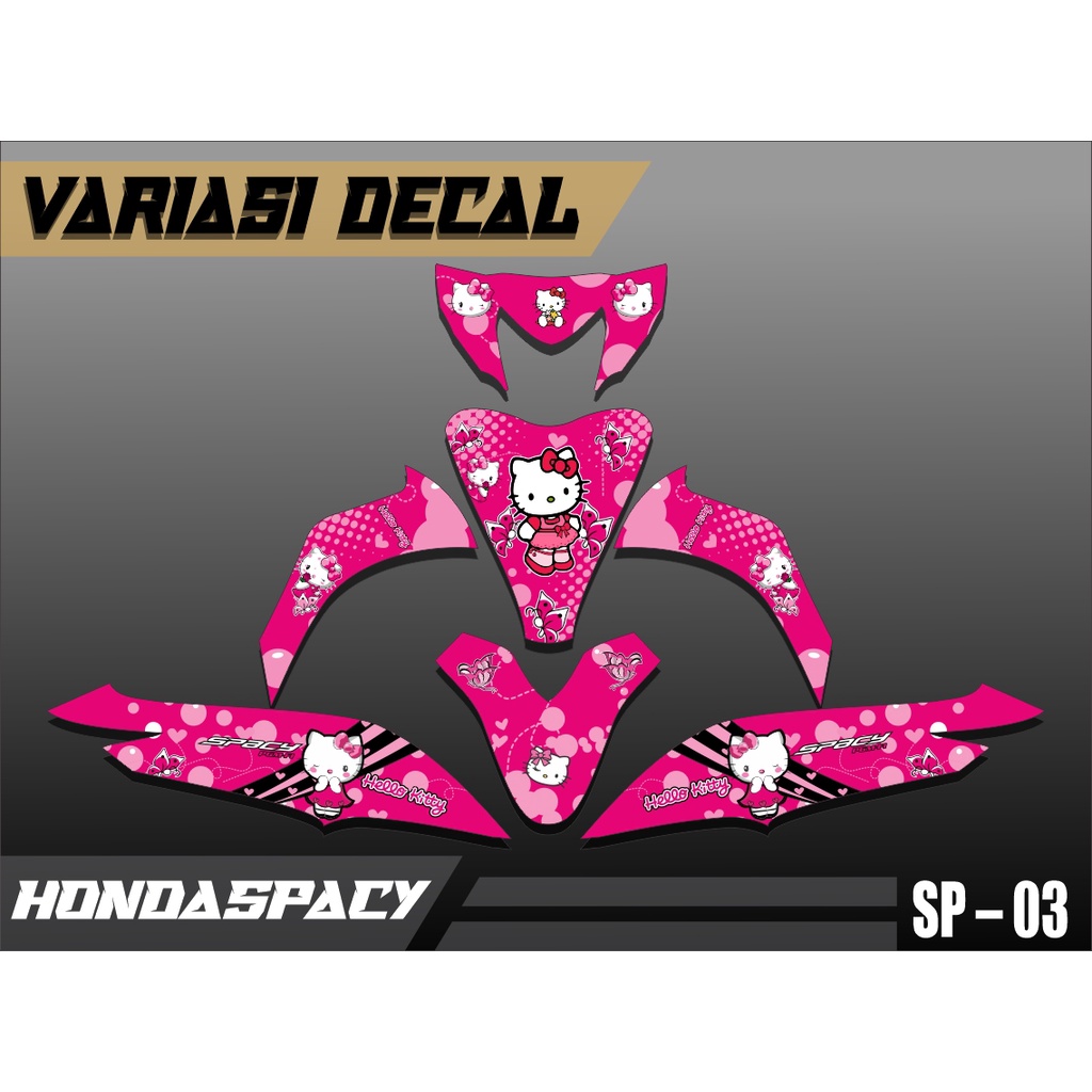 Decal Spin 125 Full Body Stiker Spin 125 Full Body Dekal Spin 125 Full Body Desain Hello Kitty HS-03