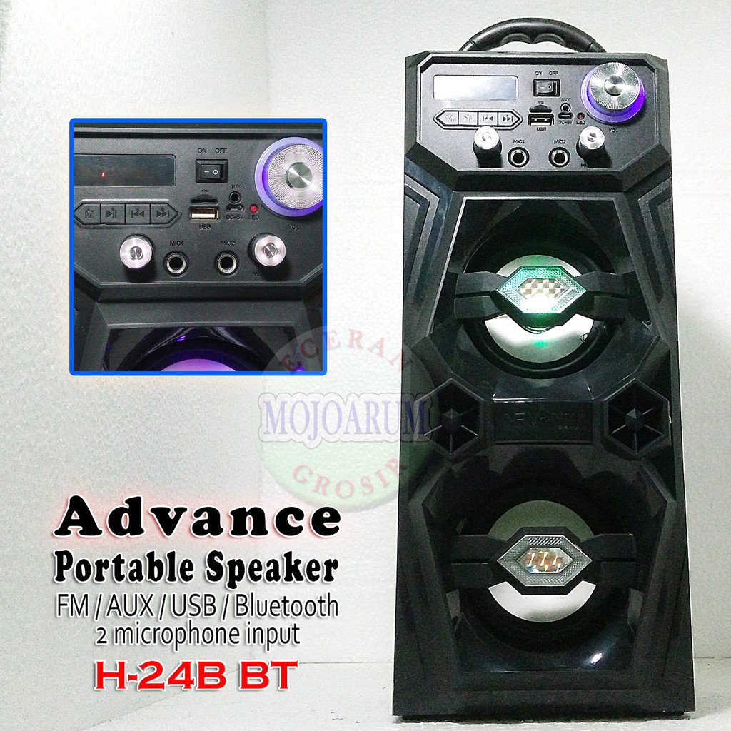 H 24b Bt Bluetooth Speaker Advance Fm Radio Usb Sd Memory H24b Portable Jinjing Shopee Indonesia