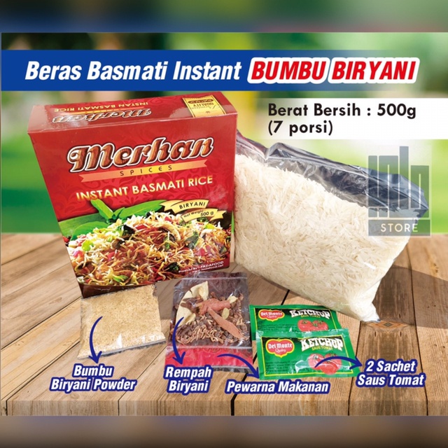 

gr20111r Paket Nasi Biryani Briyani Beras Basmati Bumbu Kering Merhan Sv012Ss
