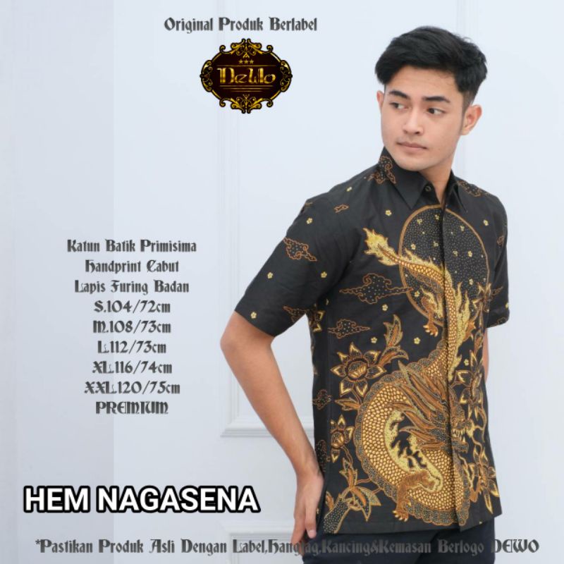 Hem nagasena by dewo / kemeja nagasena ori by dewo / kemeja batik full furing / bisa COD