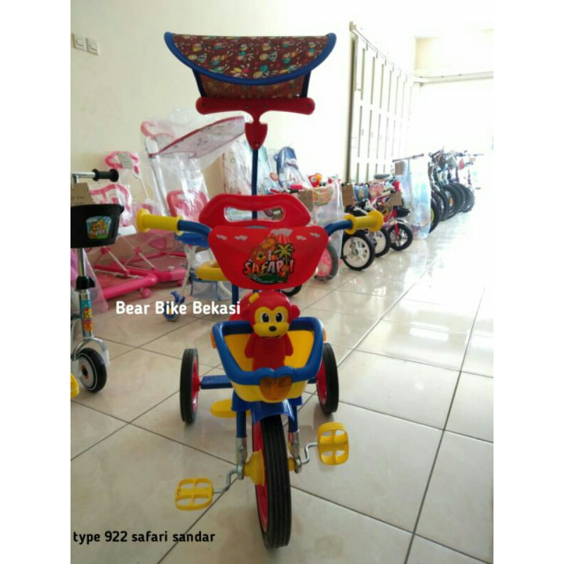 Tricycle Sepeda anak roda tiga 922 Safari sandar merah