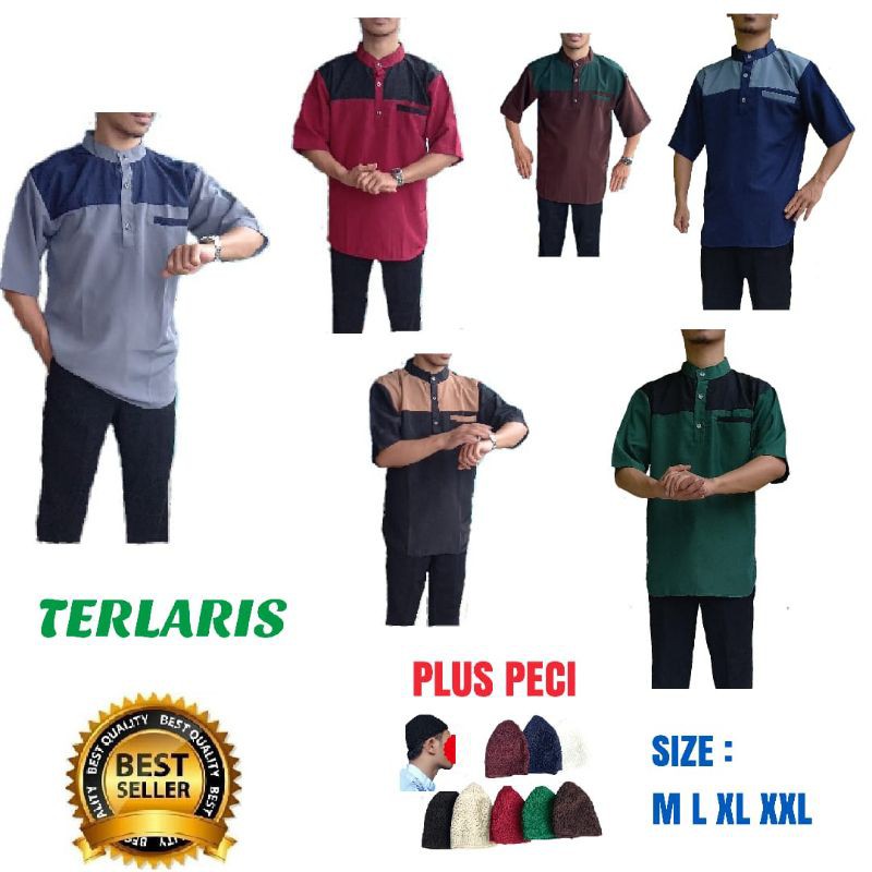 AL-BURDAH/BAJU KOKO PRIA REMAJA DAN DEWASA/GAMIS PAKSITAN PRIA BAHAN KAIN ADWM NYAMAN DAN LEMBUT