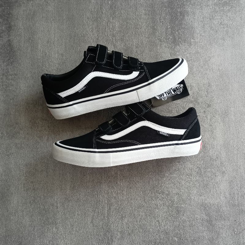 VANS OLDSKOOL VELCRO PRO BLACK WHITE
