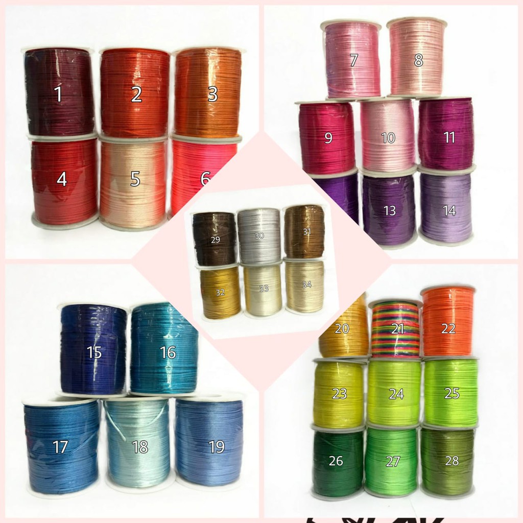 TALI CINA | TALI SATIN | PITA DOUBLE SATIN | GROSGRAIN JUAL PER YARD (1 MM &amp; 2 MM)