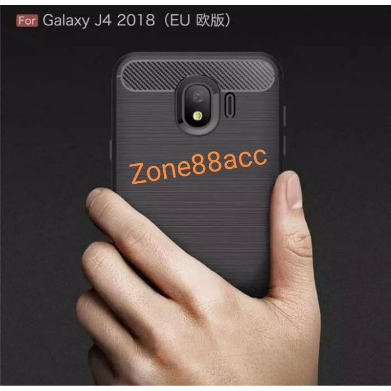 Silicon Case SAMSUNG J4 2018 Softcase iPAKY Carbon Casing Cover TPU