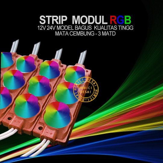 ASLI LED STRIP MODUL RGB 12V/24V TURK/SEPEDA MOTAR LAMPU HIAS SEKITAR 3W IP67 WATERPROOF LED MATA RGB