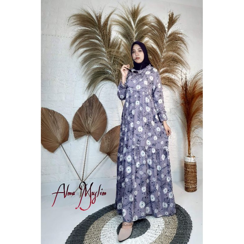 Gamis Rayon Viscose Premium Super Adem Murah Kekinian Jenisa Dress Rayon Premium Ori By Alma Muslim