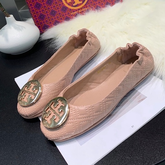 [Instant/Same Day] STB03   Ori TB sheepskin with electric embroidered diamond design ladies flat shoes flat shoes  xie