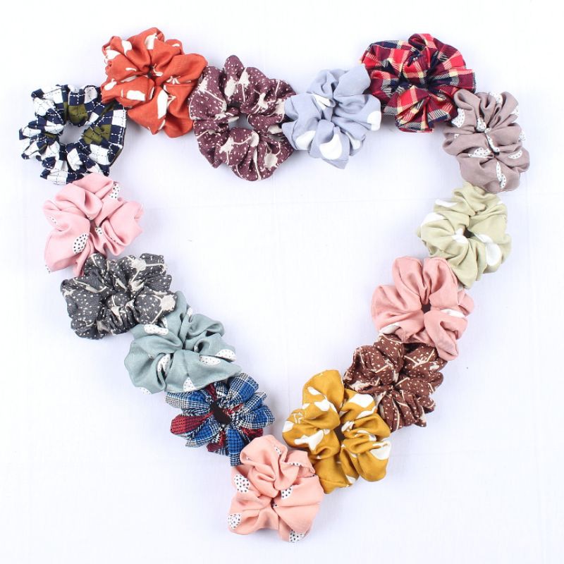 IKAT RAMBUT KOREA SCRUNCHIE HAIRBAND AKSESORIS RAMBUT WANITA FULL KARET