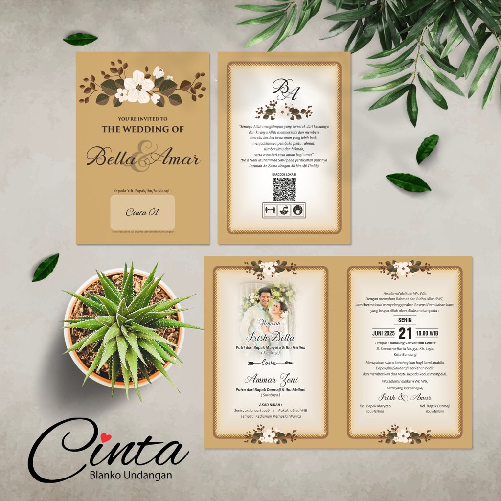 Cinta 01 Blanko Undangan | Blangko Undangan | Undangan Murah | Free File Setting