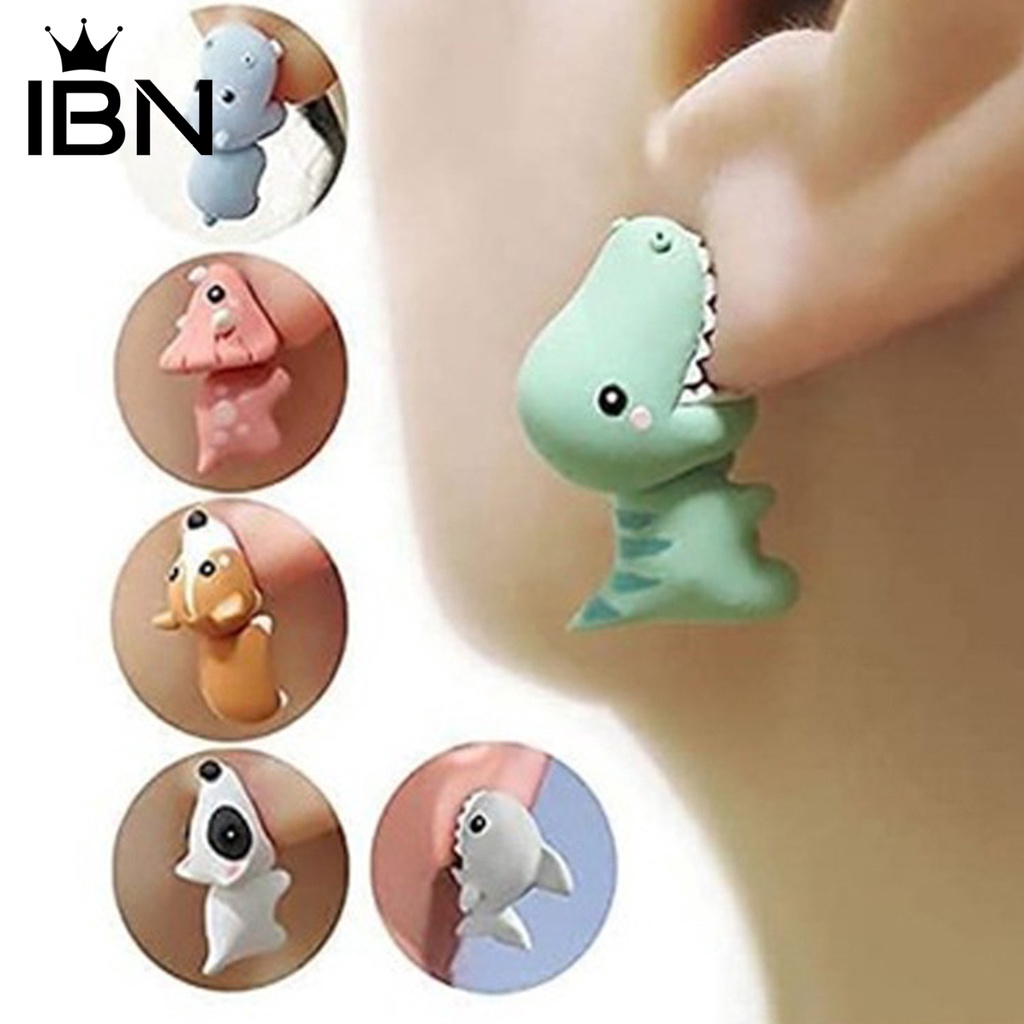 Anting Stud Bentuk Kartun Hewan 3d Bahan Alloy Untuk Wanita Senilai Rp34 525