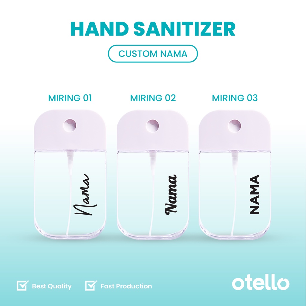 Otello Custom Nama Pocket Hand Sanitizer Spray Botol Bottle 45 ML Touchland Version 2