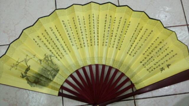 Kipas Kayu Jumbo Pajangan Oriental Import