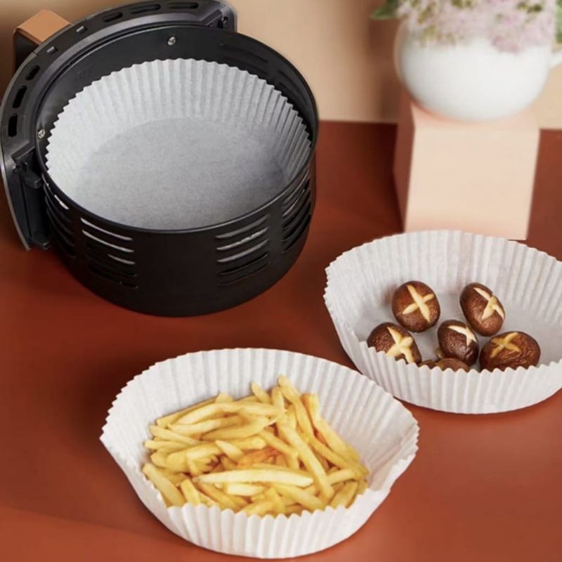 KERTAS ALAS AIR FRYER 50PCS ANTI LENGKET TAHAN MINYAK UK 20CM / KERTAS PENYERAP MINYAK