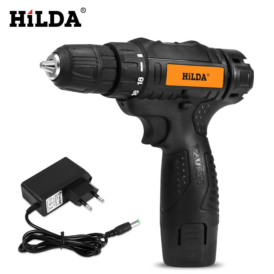 Hilda 12V Obeng Listrik Bor Elektrik Lithium Bor Tanpa Kabel Obeng Tanpa Kabel Bor Mini Alat Putar P