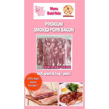 

Premium Smoked Pork Bacon - mengandung babi - 1 kg