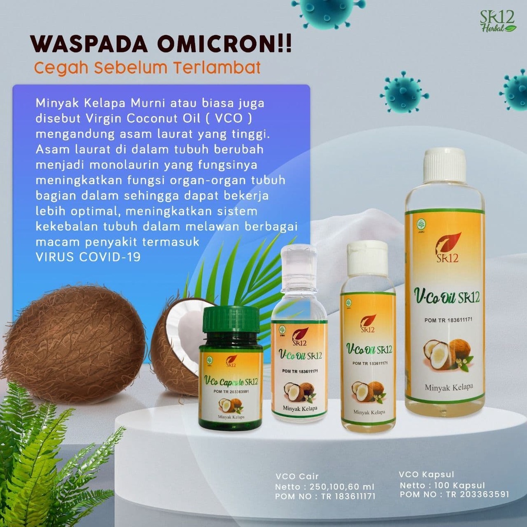 Vco SR12 - Vco - Minyak Kelapa Murni - Vco Virgin Coconut Oil